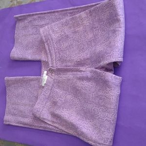 Casting Paris purple animal print ankle pants size 2